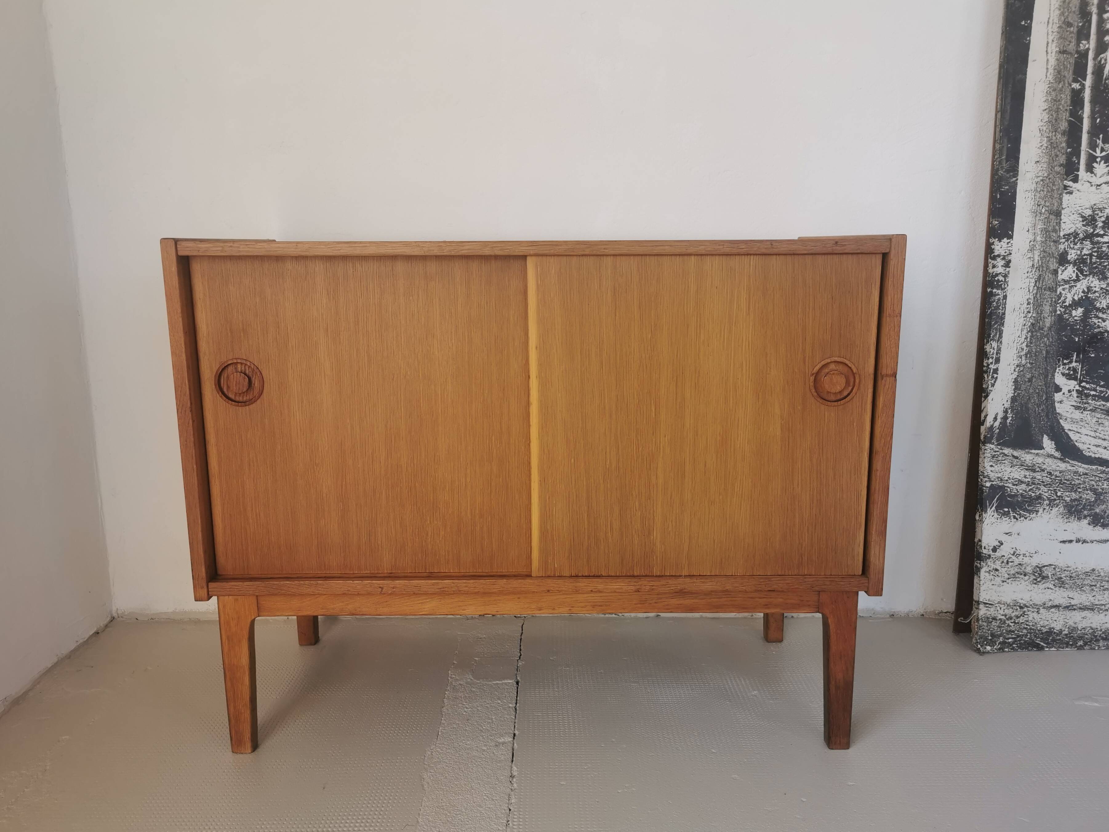 Danish sideboard, sliding doors, in oak