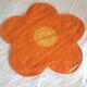 Small vintage 70s flower-shaped rug