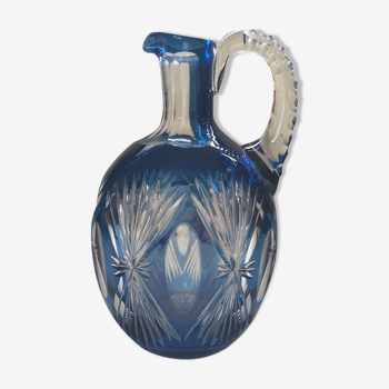 Decanter with liqueur in Cristal de Saint-Louis, blue