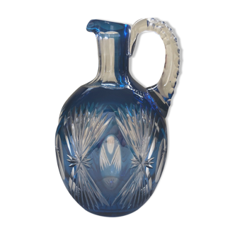 Decanter with liqueur in Cristal de Saint-Louis, blue