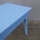 side table + blue wooden chair