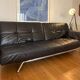 Cinna Smalla convertible sofa - black leather 3 seater