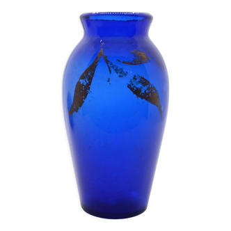 Blue antique glass vase