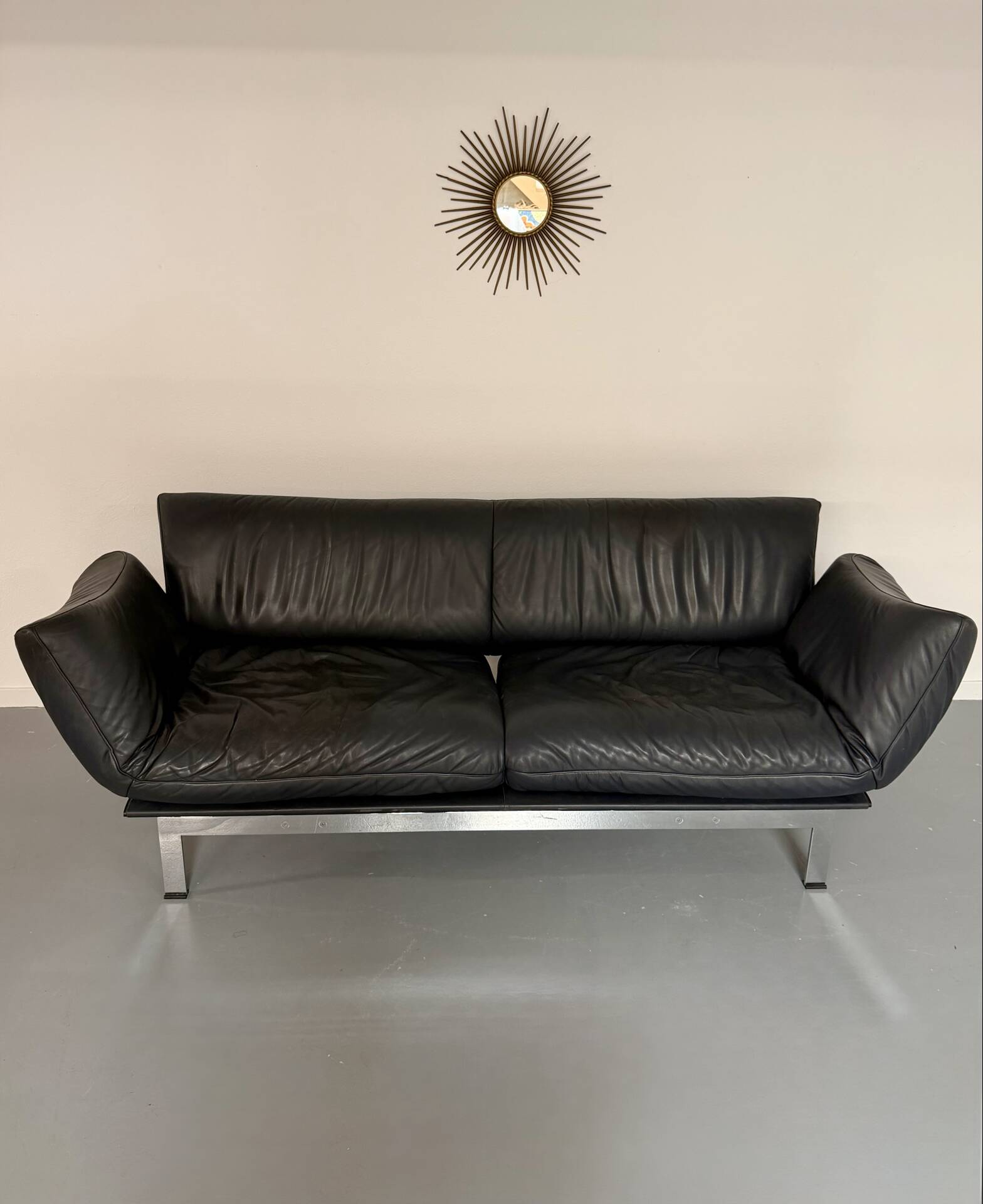 De Sede DS 140 midnight blue 3-seater vintage leather sofa 1980s design