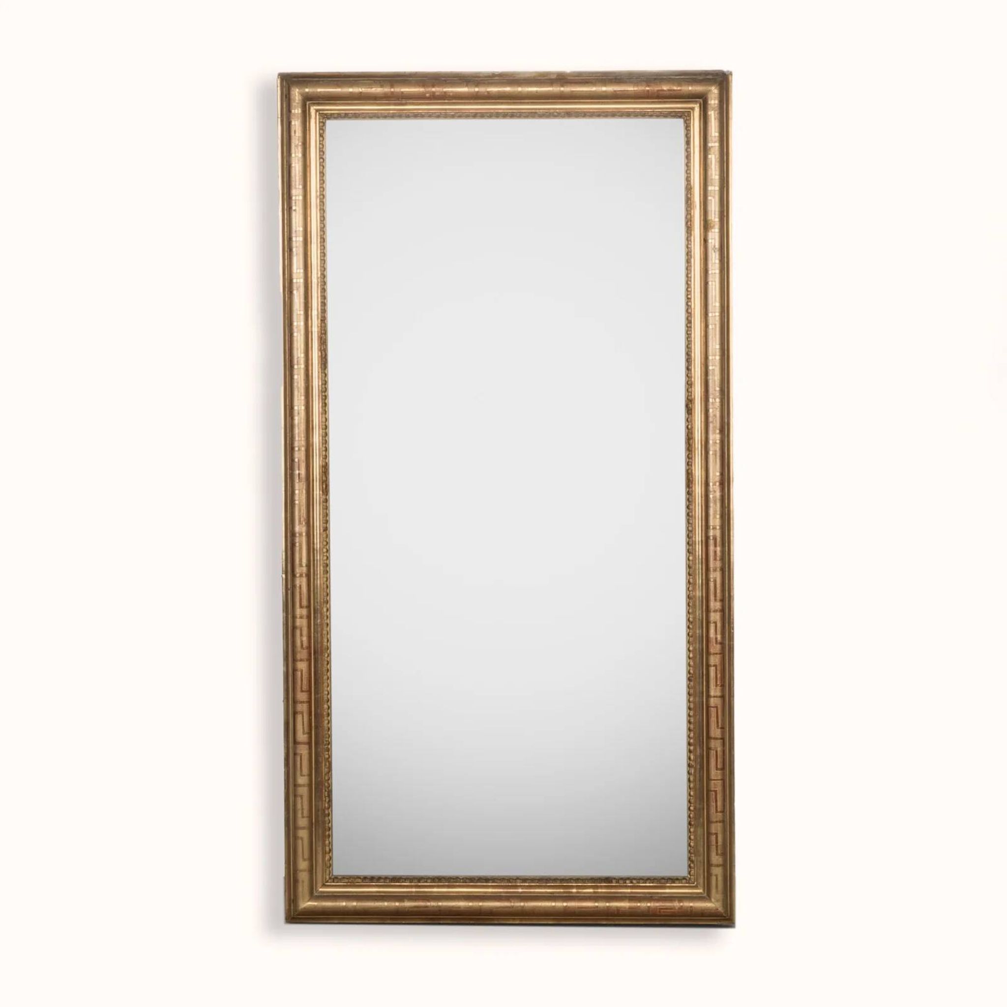 Miroir rectangulaire du XIXe siècle à motif géométrique