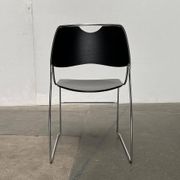 Set of minimalist postmodern stackable chairs, 1980s.