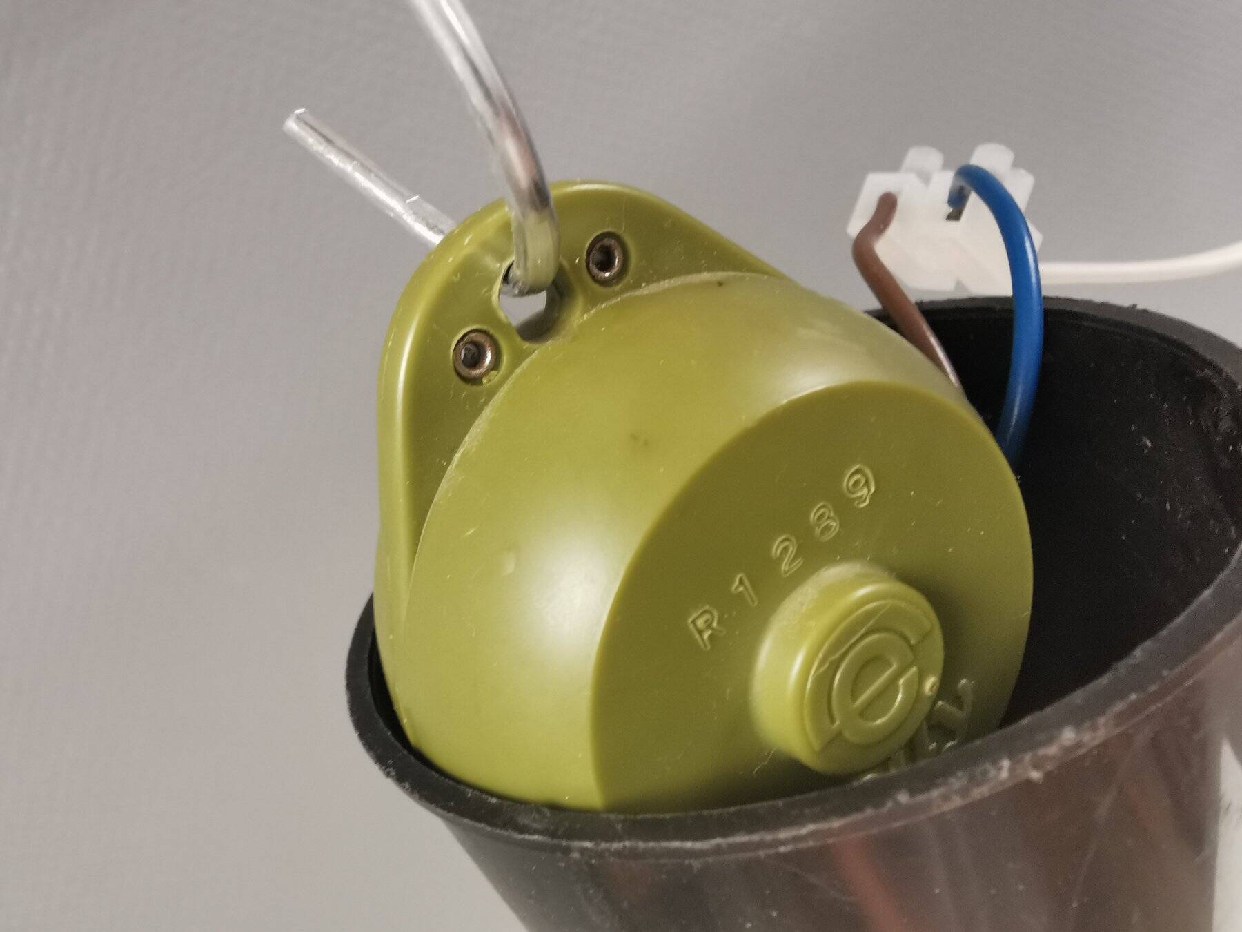 hanging lamp from Danish Vitrika (no label, but we know the lamp)