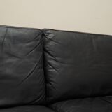Black leather sofa, Danish design, 1960s, manufacturer: Eran Møbler, design