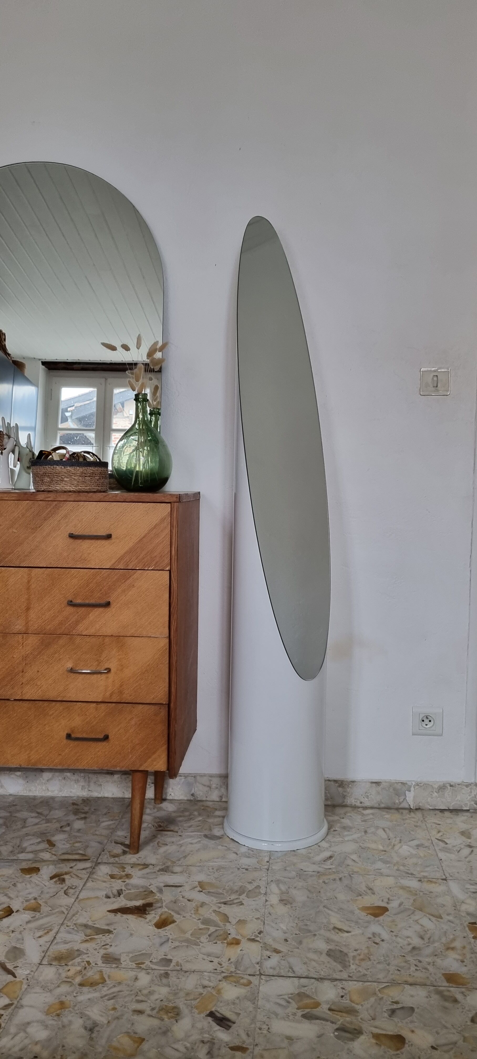 White lipstick psyche mirror