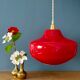 Vintage red opaline suspension globe