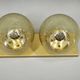 1970s Czech Space Age Double Wall Light with Amber Bubble Glass Globes