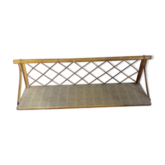 Bamboo and rattan wall shelf
