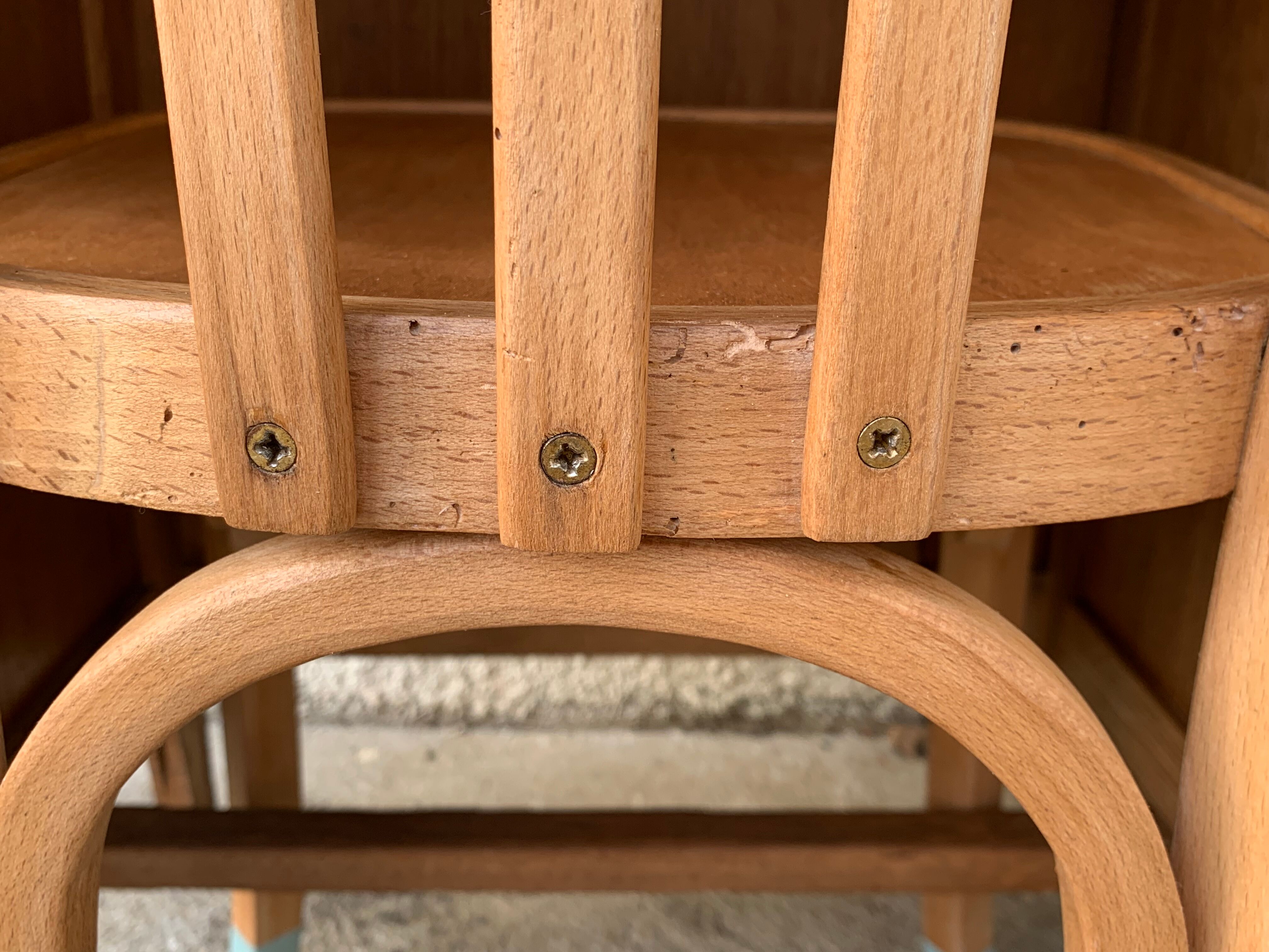 Vintage desk compass feet 1950 and its Baumann chair