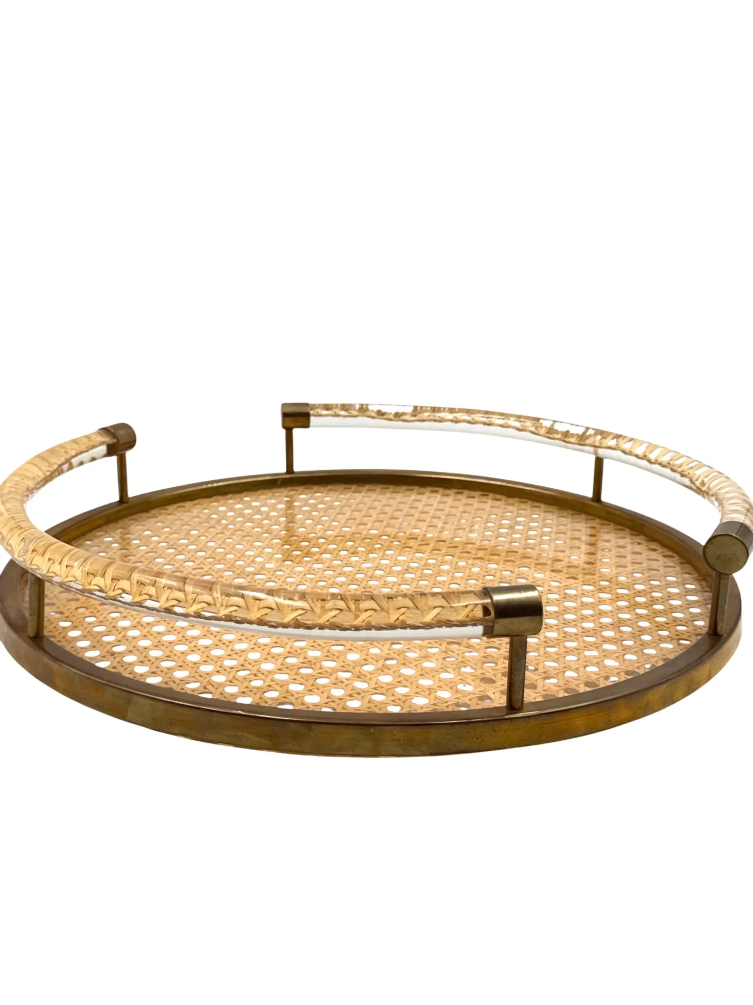 Hollywood regency luxury Vienna straw tray, Dior Home, France 1980