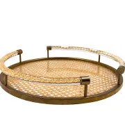Hollywood regency luxury Vienna straw tray, Dior Home, France 1980