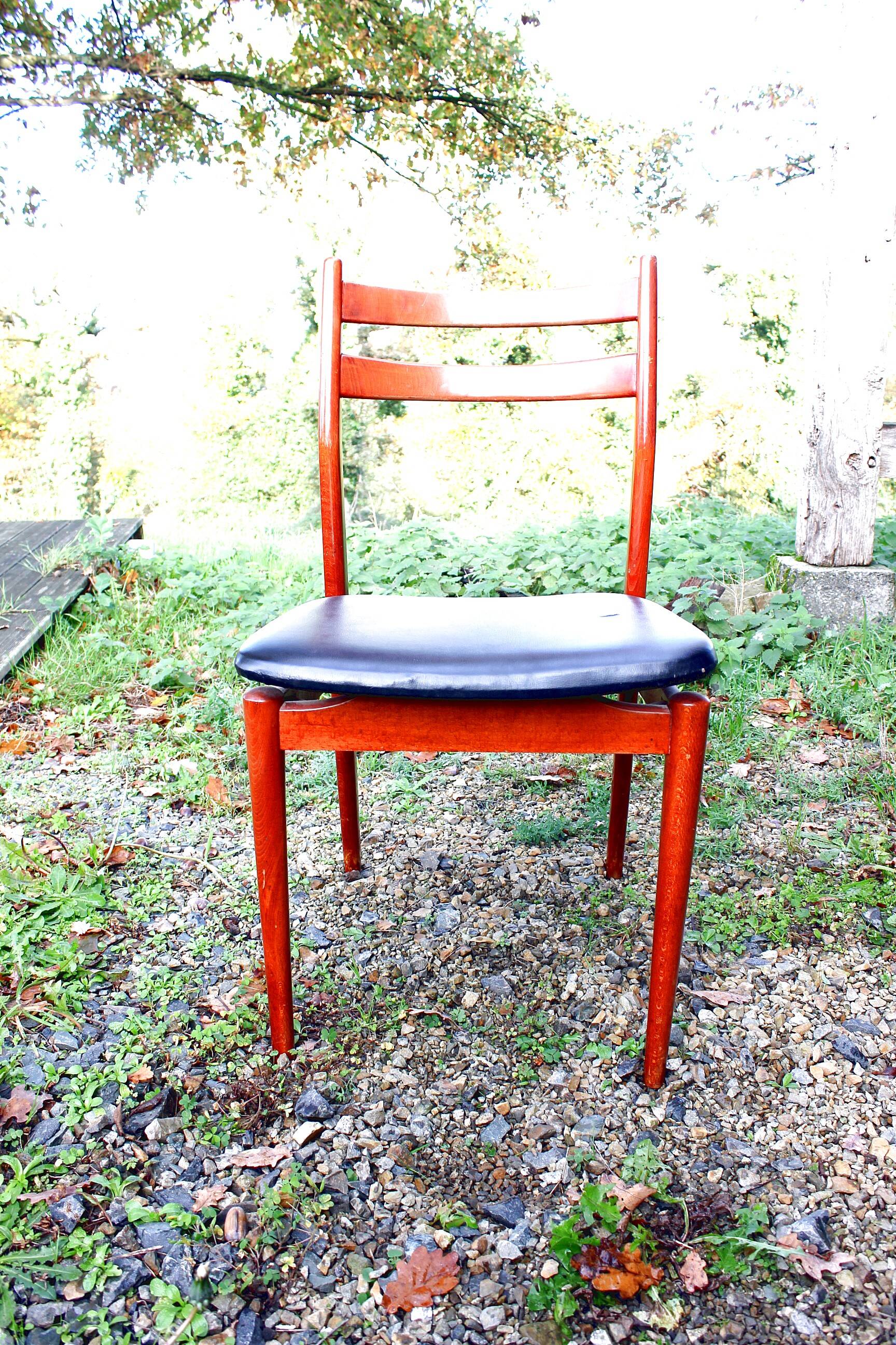 Vintage Scandinavian wooden chair from the 1970s