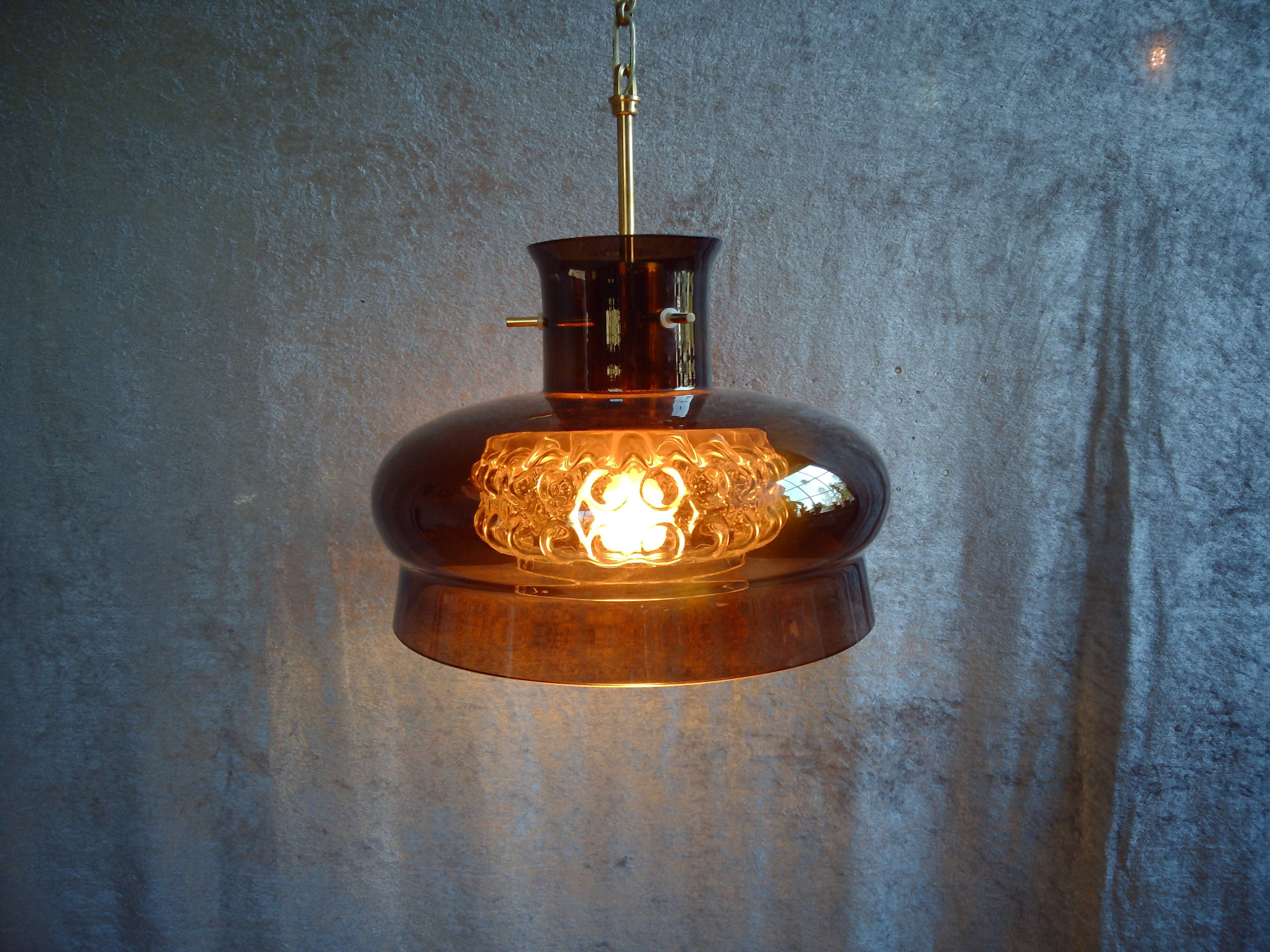 Neptun hanging lamp by Carl Fagerlund for Orrefors 1960