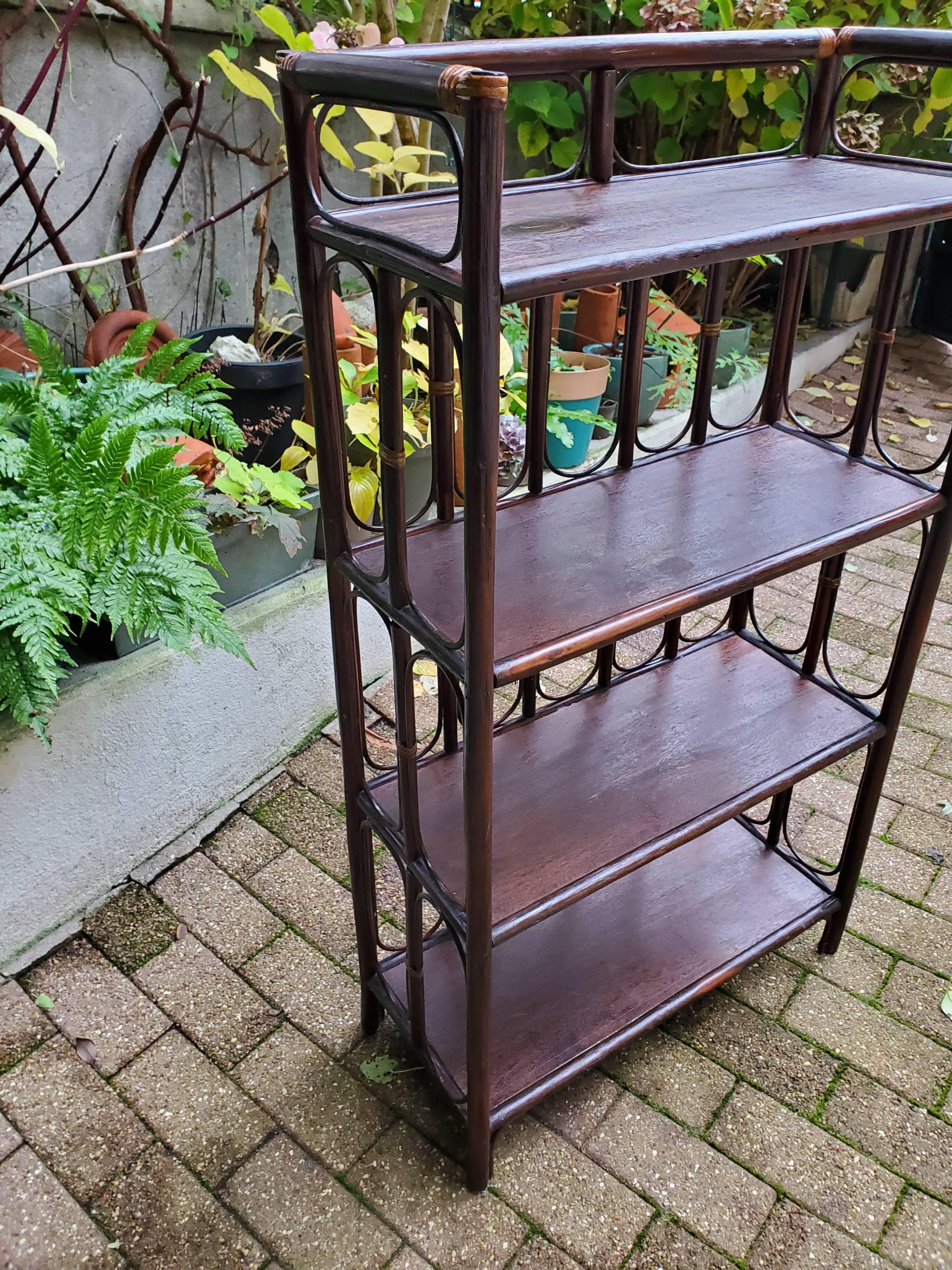 Rattan and wood shelf 70