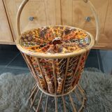 Travailleuse rotin vintage