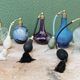 Set of 5 old glass perfume sprays