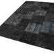 Handmade turkish overdyed 171 cm x 243 cm black patchwork carpet