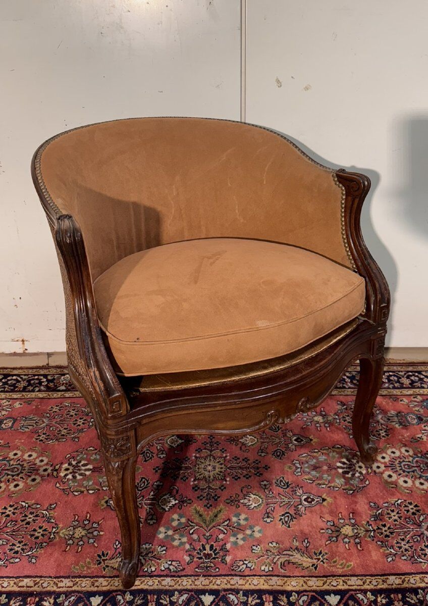 Louis XV style office chair in walnut