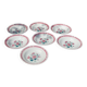 Lot of seven old soup plates from the 40s/50s decorated with roses
