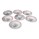 Lot of seven old soup plates from the 40s/50s decorated with roses