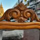 Walnut and marble dressing table, mercury mirror, circa 1850.