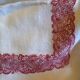 Red and white square sheet 140x140 and 6 towels