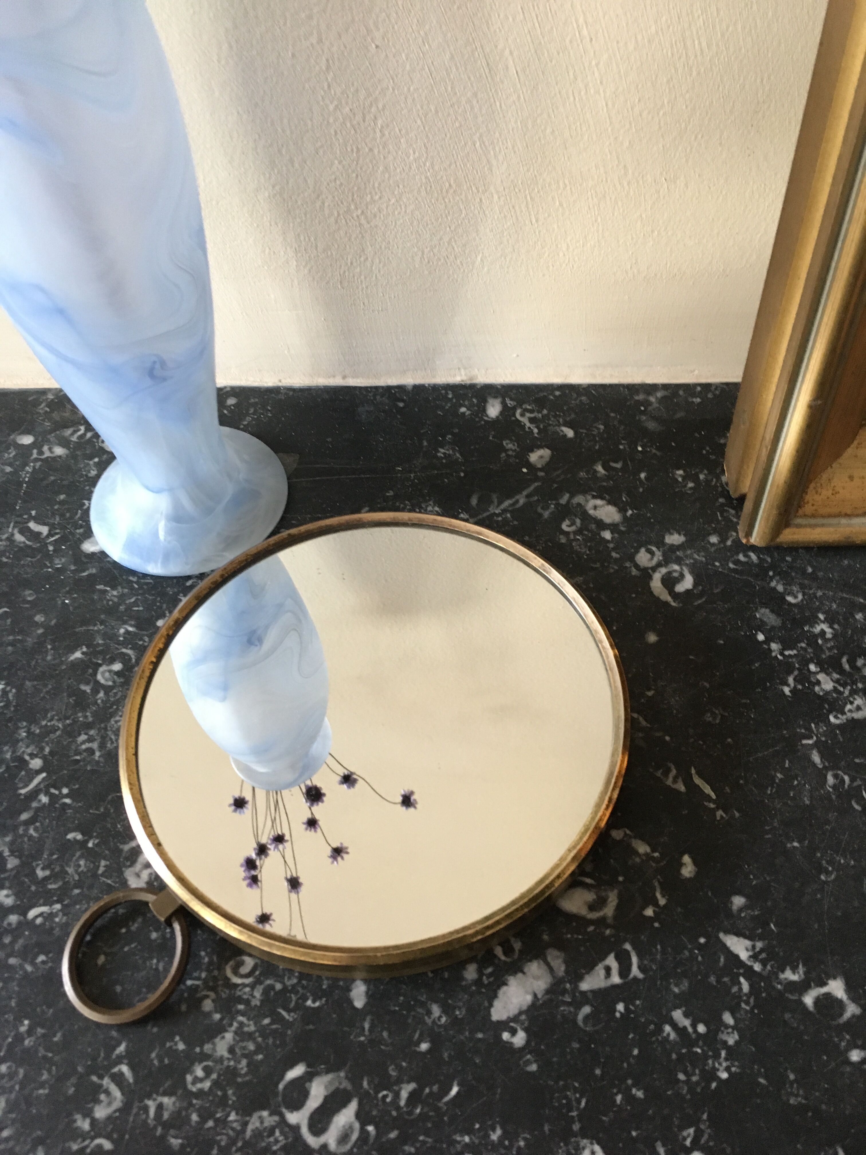 Round brass mirror