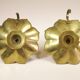 Pair of brass "flower" candlesticks