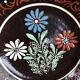 Hollow dish flower decoration alsatian pottery Sigried