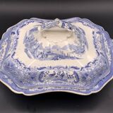 David Johnston - Plat légumier faïence fine de Bordeaux service Turc bleu circa 1840