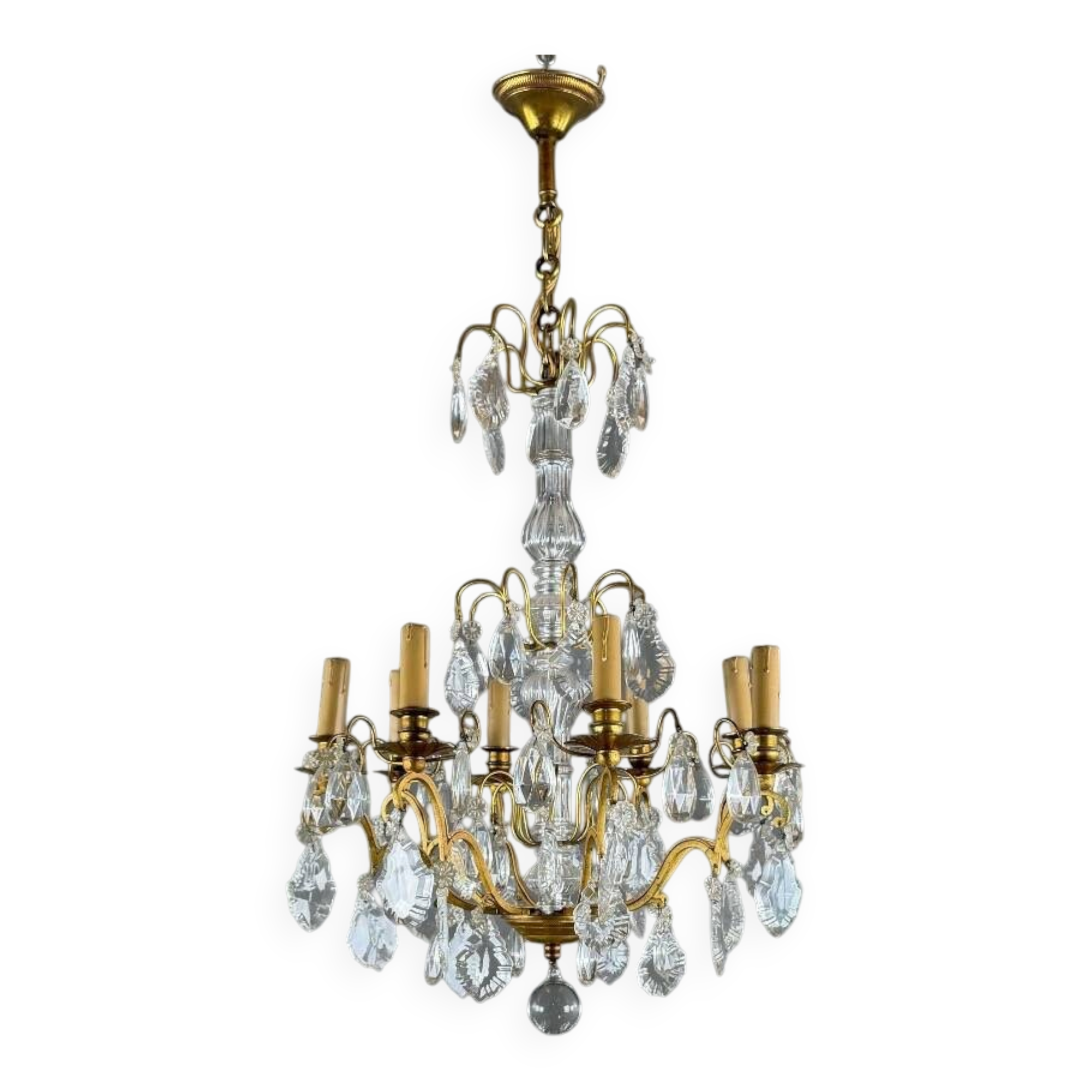 Louis XV style chandelier with pendants, 19th century