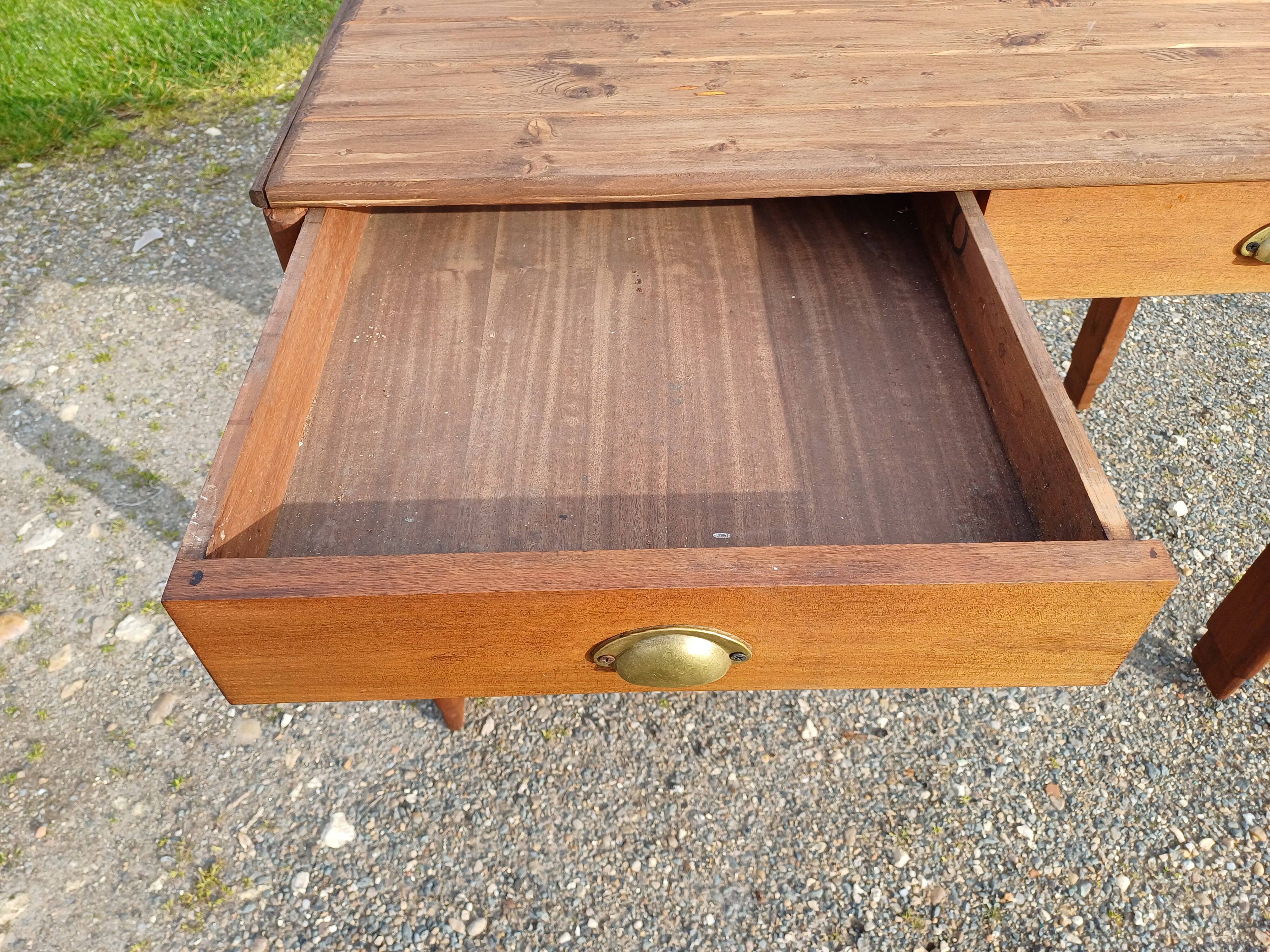Art deco mahogany and pine table
