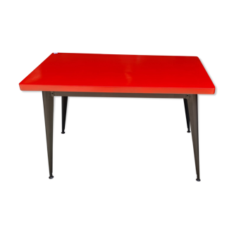Old tolix table in red and black metal
