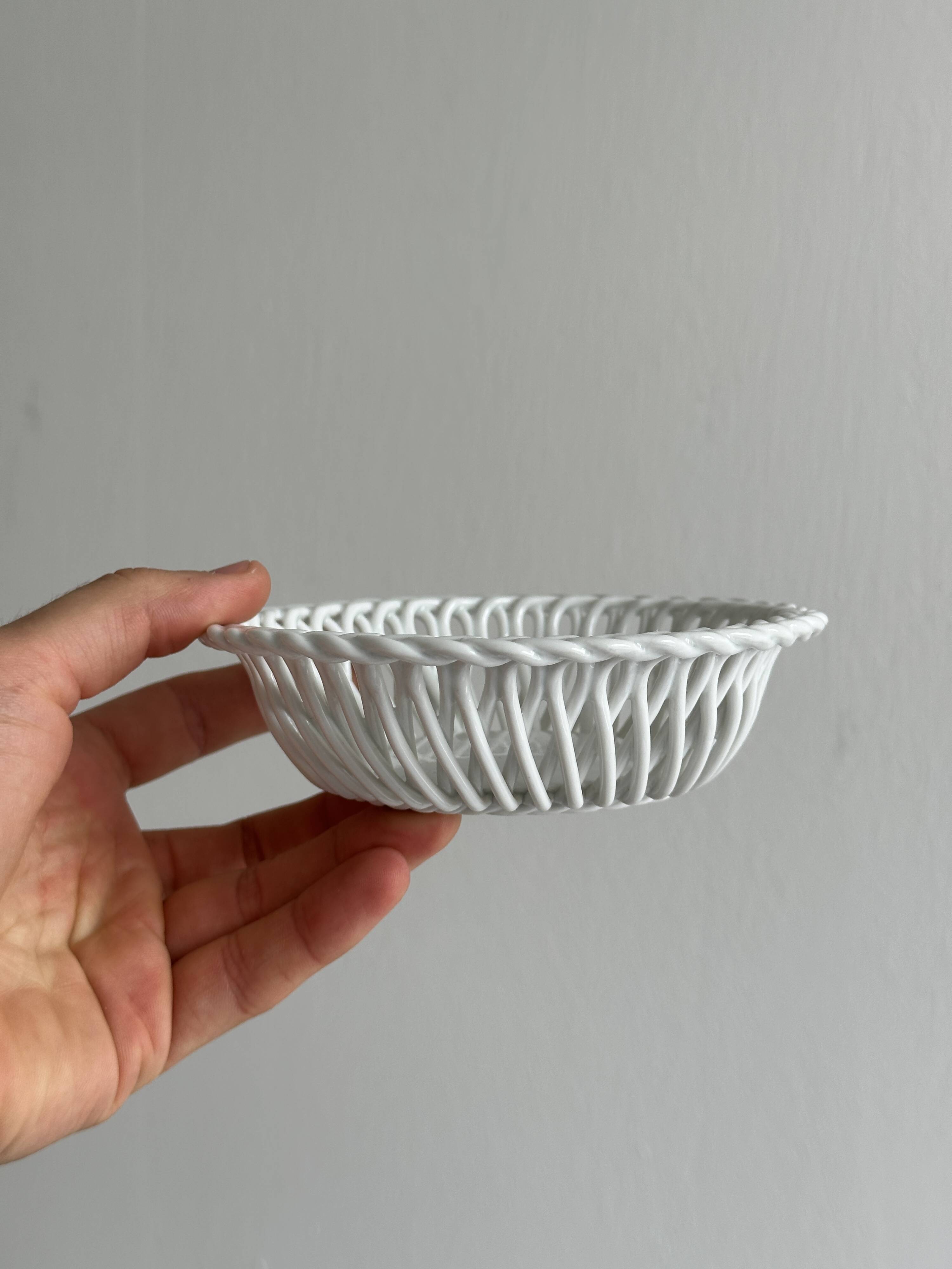 pair of antique twisted porcelain bowls