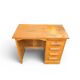 Vintage oak desk with a drawer unit and sliding shelf.