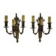 Magnificent Pair of Bronze Sconces with Louis XV Style Fire Pots. 1930s