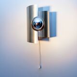 Brushed aluminum wall light, space age 70