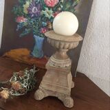 Indian candlestick wood and glass