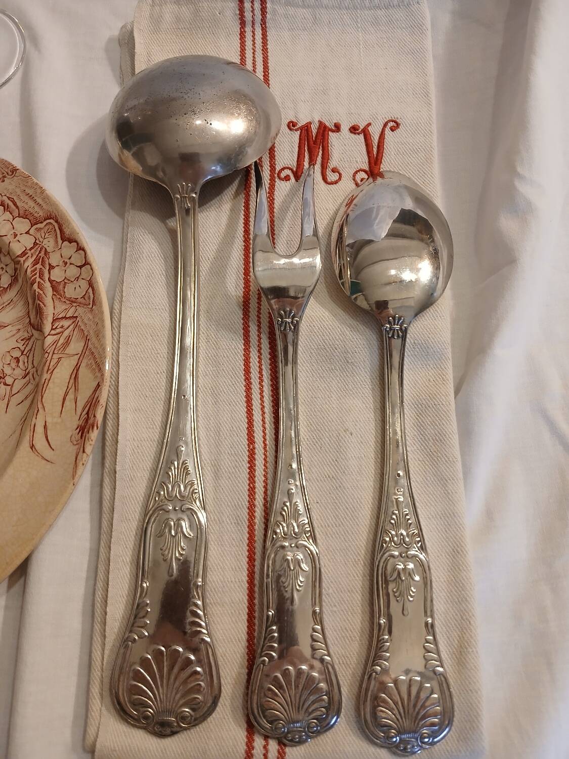 Antique flatware set for 51 place settings
