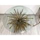 Old gold florentine wrought iron ears cofee table