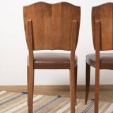 Ensemble de 4 chaises Art déco en bois sculpté