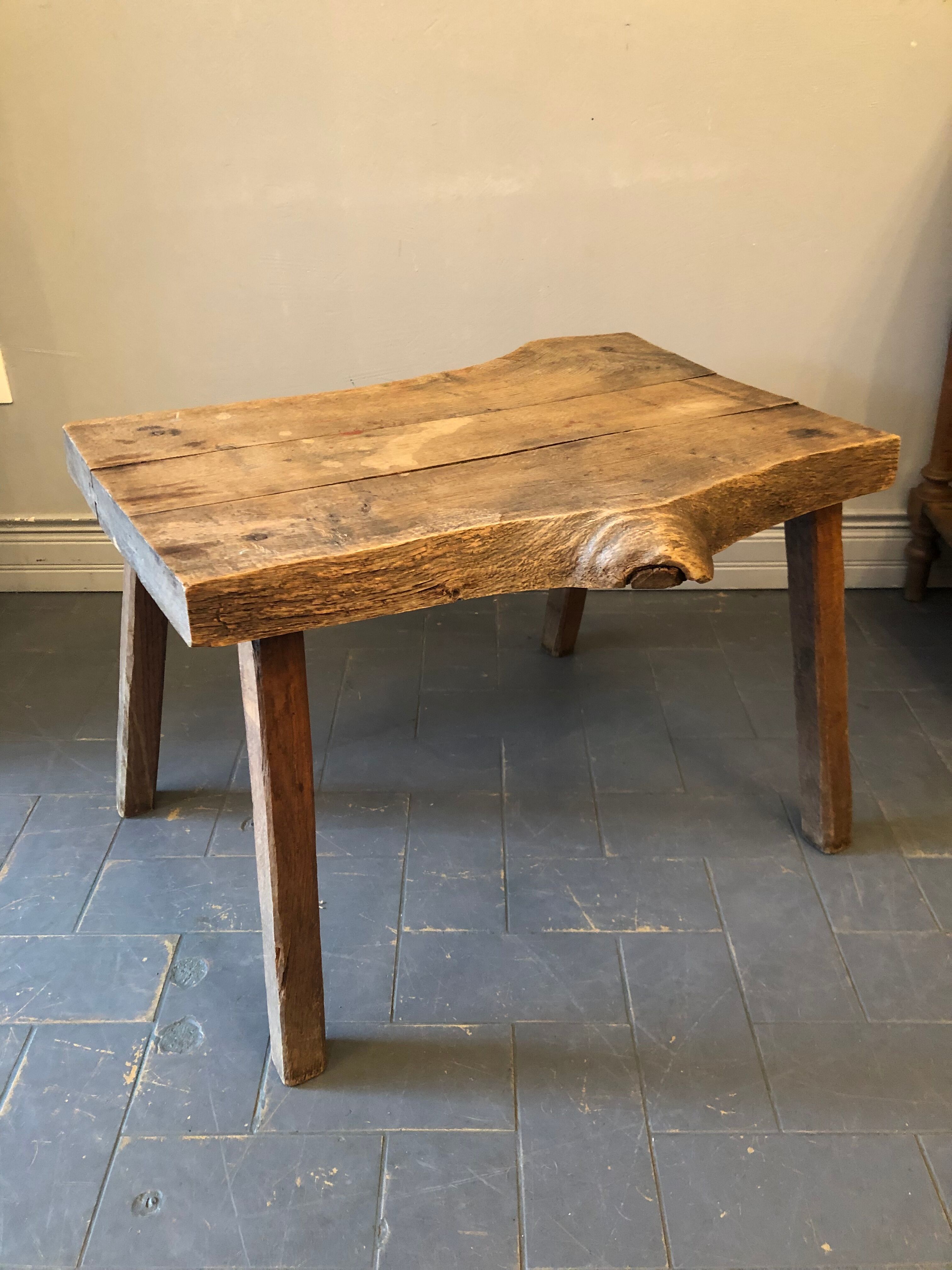 Brutalist oak coffee table