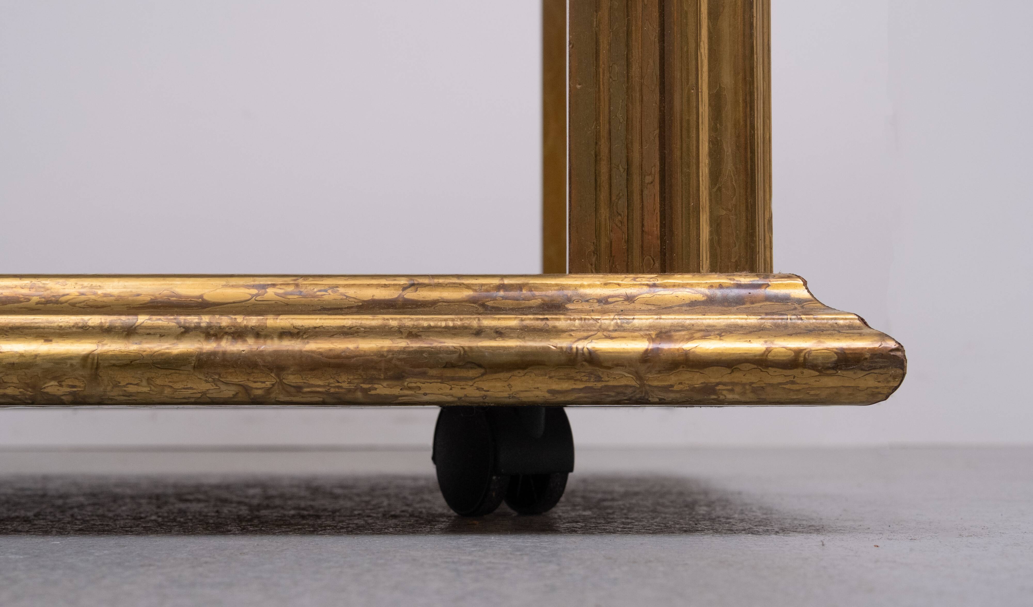 Classic Brass Serving Table Mirror tops Hollywood Regency 1970s France