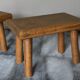 Pair of vintage oak footrests