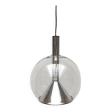 Suspended globe lamp in glass from the German space age by Erco.