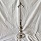 Large vintage floor lamp base in chrome metal and brushed aluminum